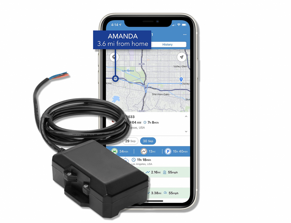 Live tracking, plus the one button that stops the vehicle moving again